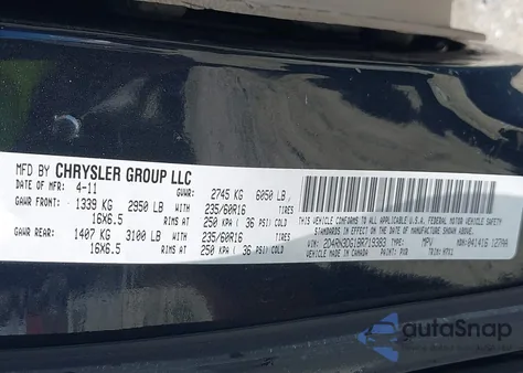 2011 Dodge Grand Caravan Mainstreet from USA, damaged, VIN 2D4RN3DG1BR719383